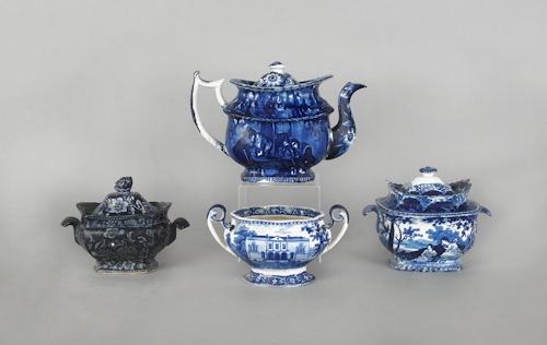 Four pieces of historical blue 17629d