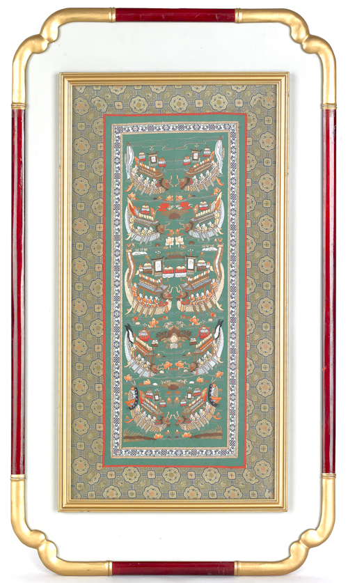 Oriental silk on silk needlework 1762aa