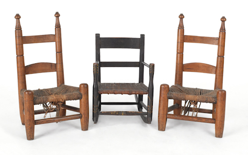 Three child s ladderback chairs 1762d1