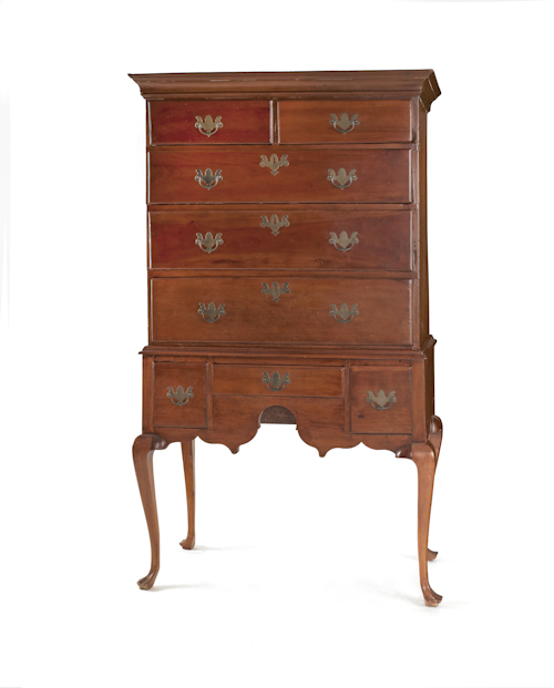 New England Queen Anne cherry highboy 1762cc