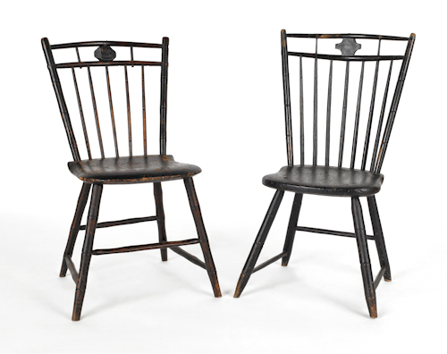 Two Pennsylvania birdcage Windsor 1762ce