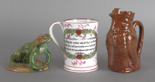 Pearlware mug 19th c with farmer s 1762f9