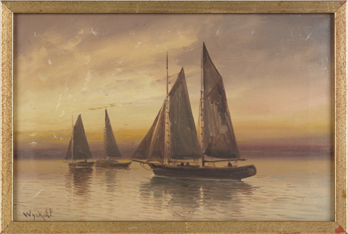 Oil on canvas portrait of sailboats 176317