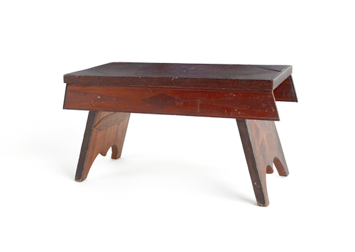 Pine and cherry inlaid stool late 176325