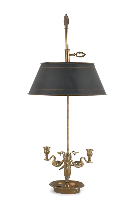 Brass table lamp 20th c. 31" h.