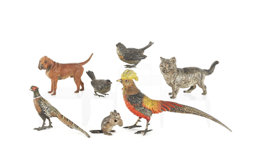 Seven cold painted bronze animals 176370