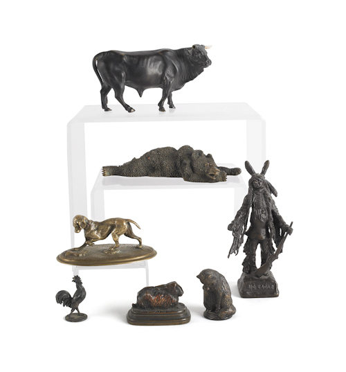Six bronze animals 19th/20th c.