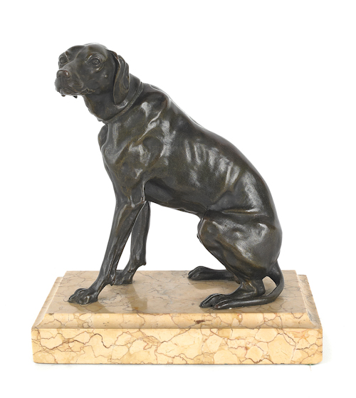 Patinated bronze dog early 20th c. 8