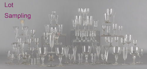 Large collection of colorless glass