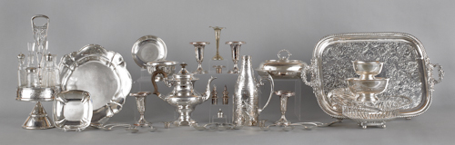 Large group of silver plated tablewares