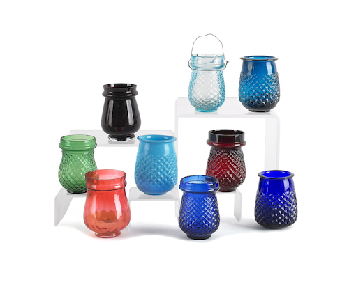 Nine glass candle cup lanterns