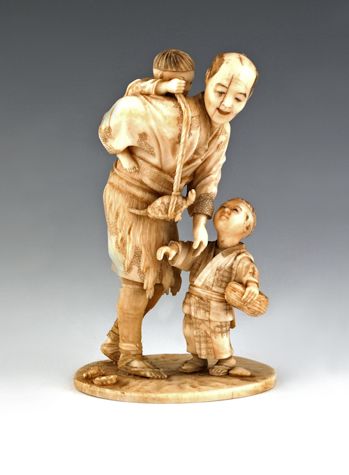 Japanese carved ivory figure of