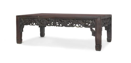 Chinese carved hardwood low table