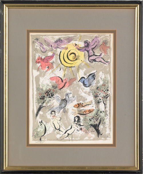 Two color lithographs after Marc Chagall