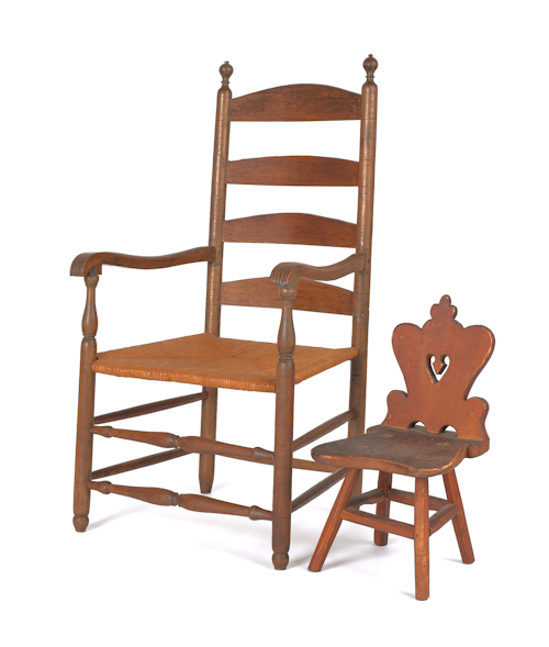 Delaware Valley ladderback armchair 17646d