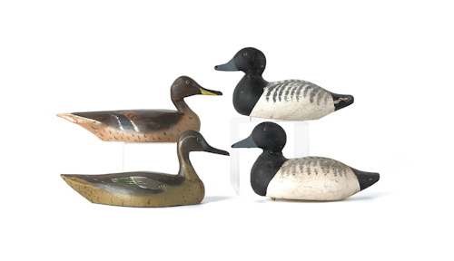 Pair of pintail duck decoys mid 20th