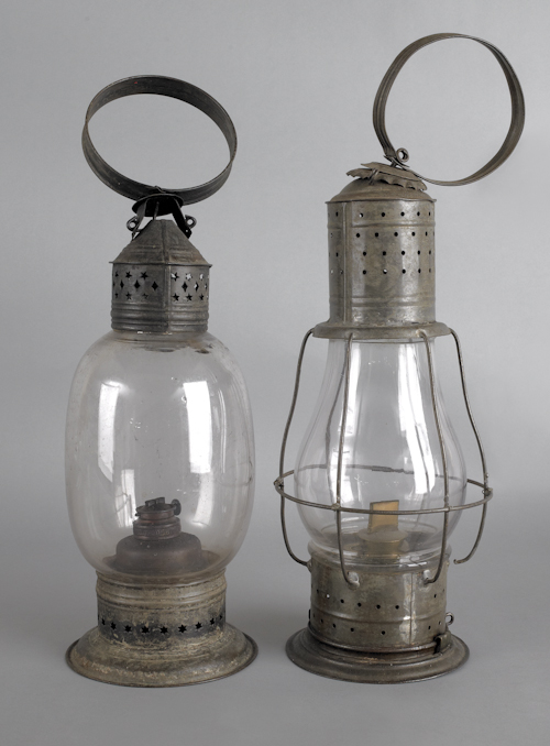 Three tin carry lanterns 19th c.