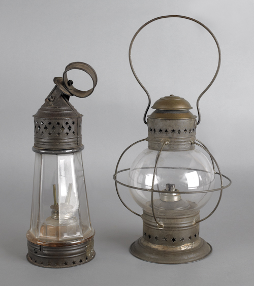 Two tin carry lanterns 19th c.