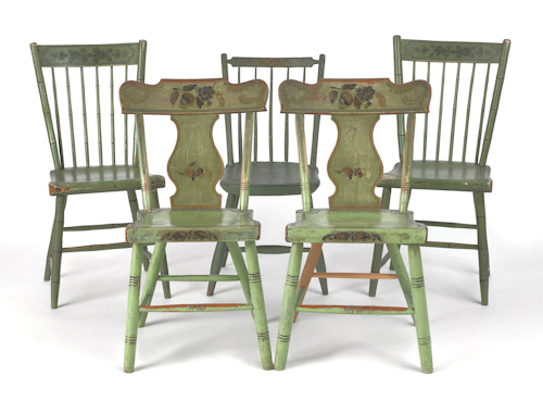 Five Pennsylvania chairs 19th c. to