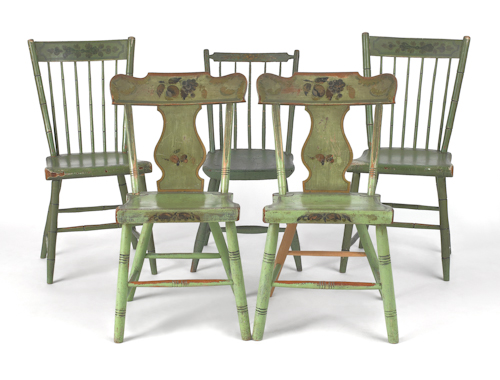 Five Pennsylvania chairs 19th c.