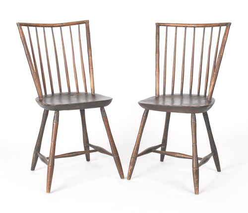 Pair of Pennsylvania Windsor side chairs.