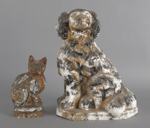 Two hollow chalk animals 19th c.