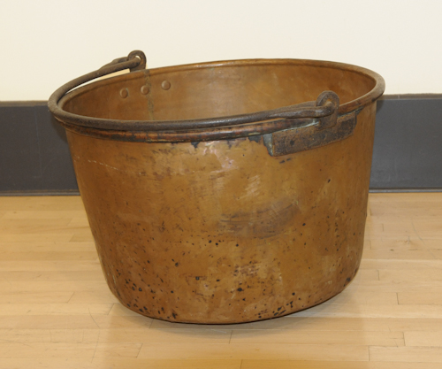 Large copper apple butter kettle 19th