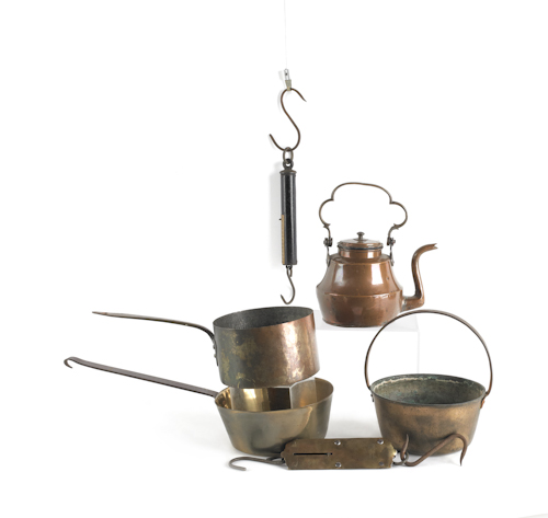 Copper tea kettle 19th c. 11 3/4 h.