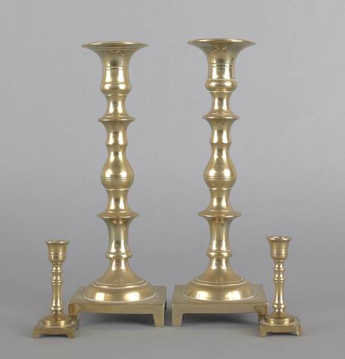 Group of lighting to include two brass