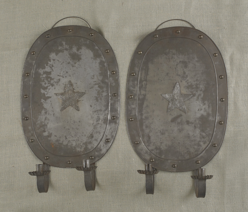 Pair of tin sconces mid 20th c.