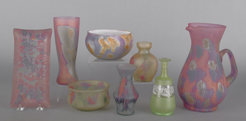 Eight pieces of art glass tallest -