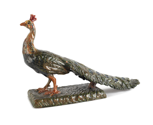 Large pottery peacock late 19th 176537