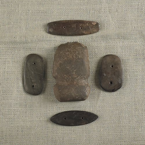 Three slate pendants together with 176566