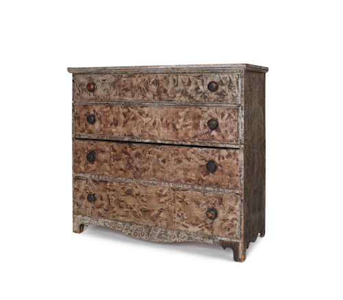 New England painted pine mule chest