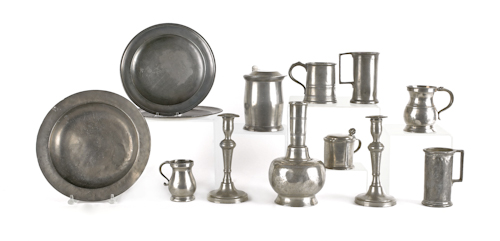 Thirteen pieces of pewter 19th 176587
