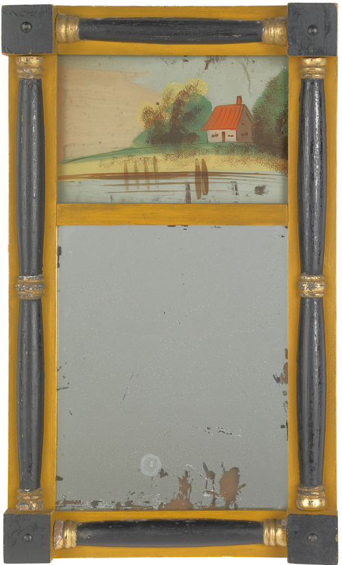 Painted Sheraton mirror early 19th