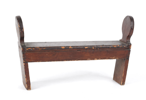 Pine child s bench 19th c 19 1 2  17659b