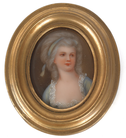 German miniature portrait on porcelain 1765a1