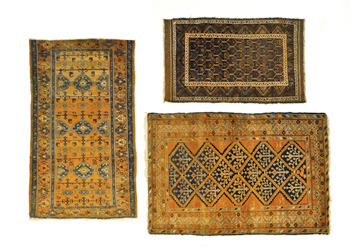 Three scatter rugs early 20th c.