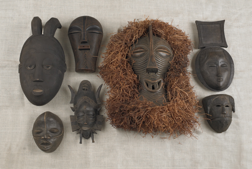 Seven African carved masks largest 1765d6