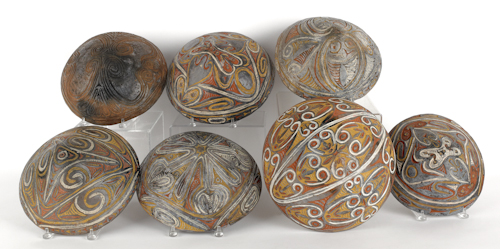 Seven African ceramic bowls approx  1765ce