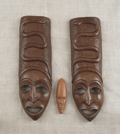 Group of African wooden carvings