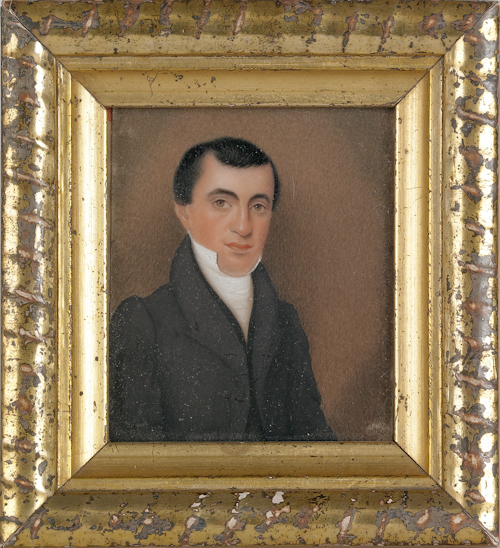 Miniature watercolor on ivory portrait 17660c