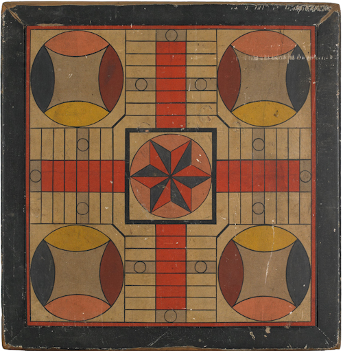 New England painted pine Parcheesi 17661b
