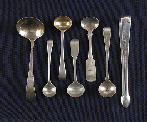 Group of silver tableware to include 176614