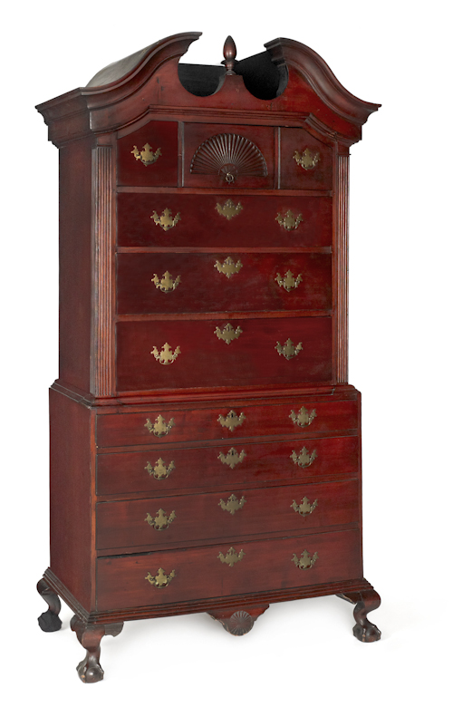 Chippendale maple two part chest 176655