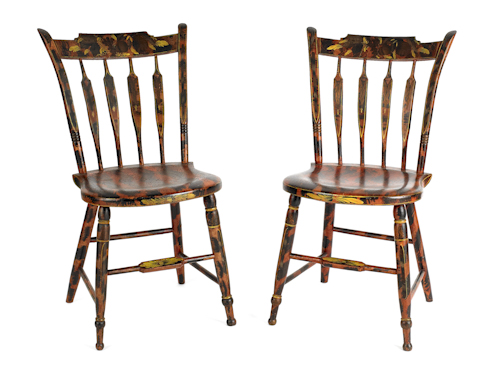 Pair of New England painted bent 17665e