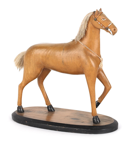 American carved wooden horse figure