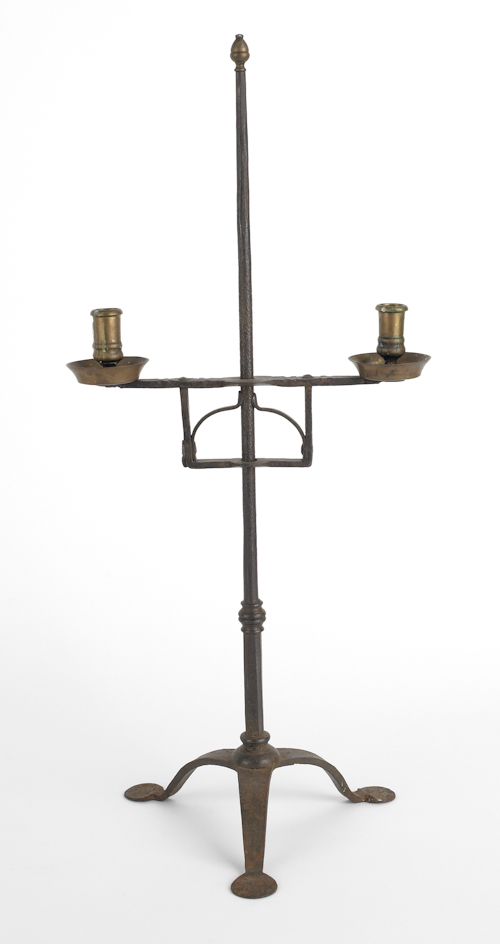 Wrought iron and brass adjustable