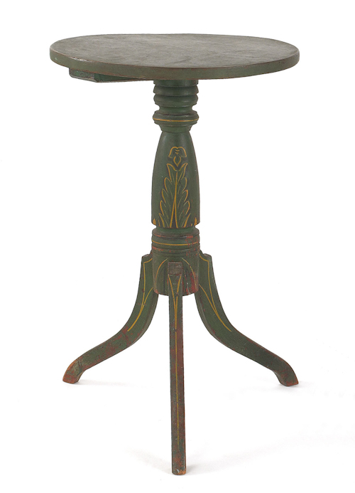 Long Island painted candlestand 1766bd